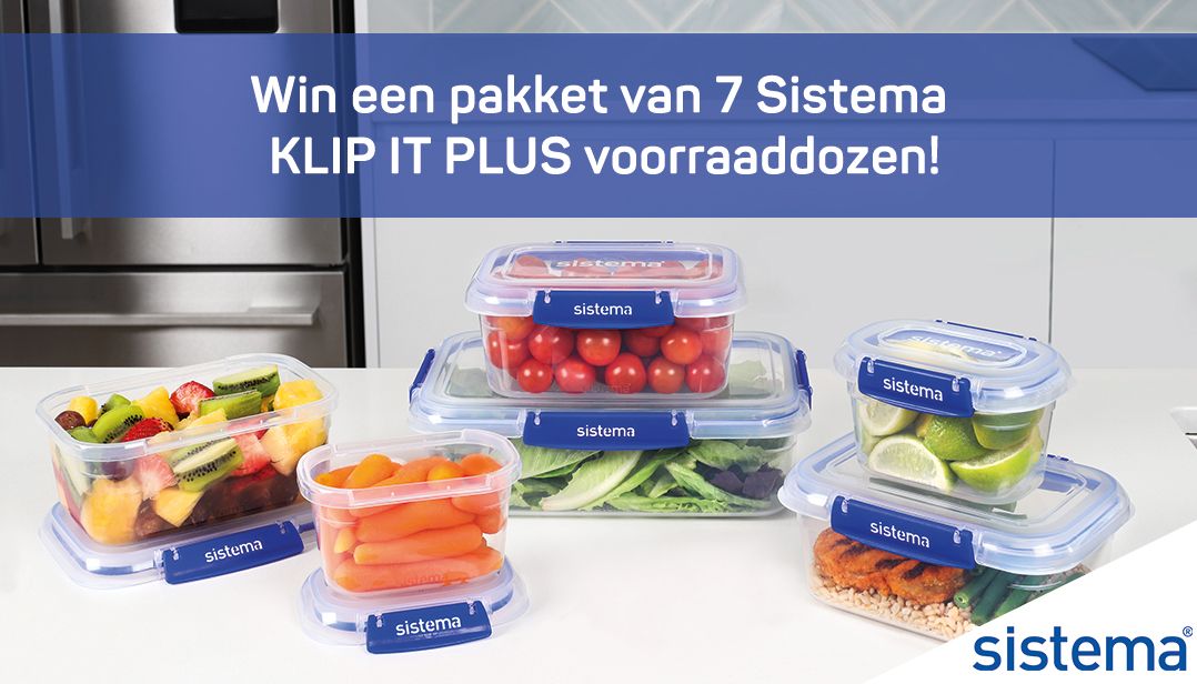 Win een pakket van 7 Sistema KLIP IT PLUS voorraaddozen