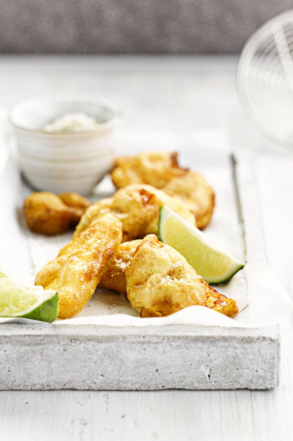 Beignets van pompoen met gerookte forel