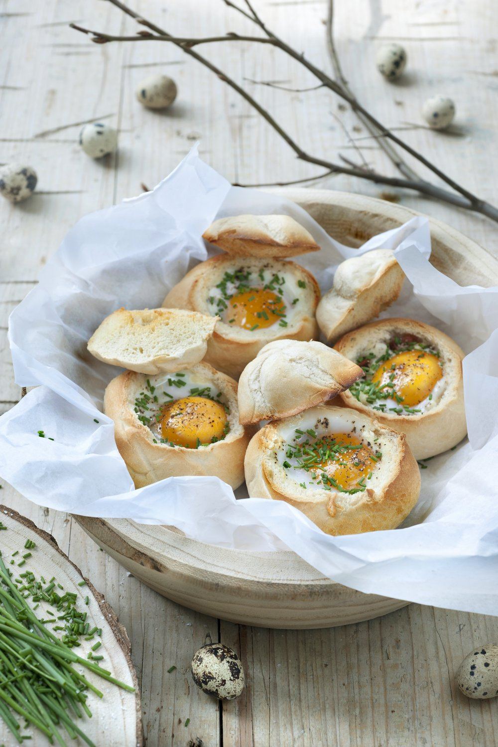 Gevulde pistolets met spiegeleitjes 