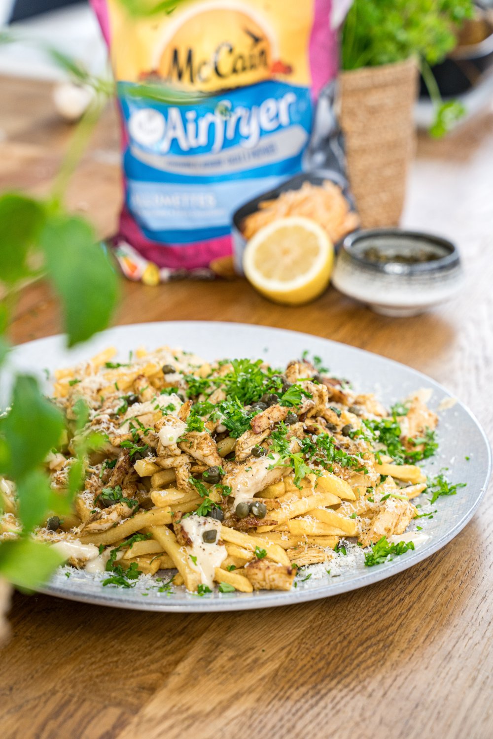 Loaded fries caesar-style