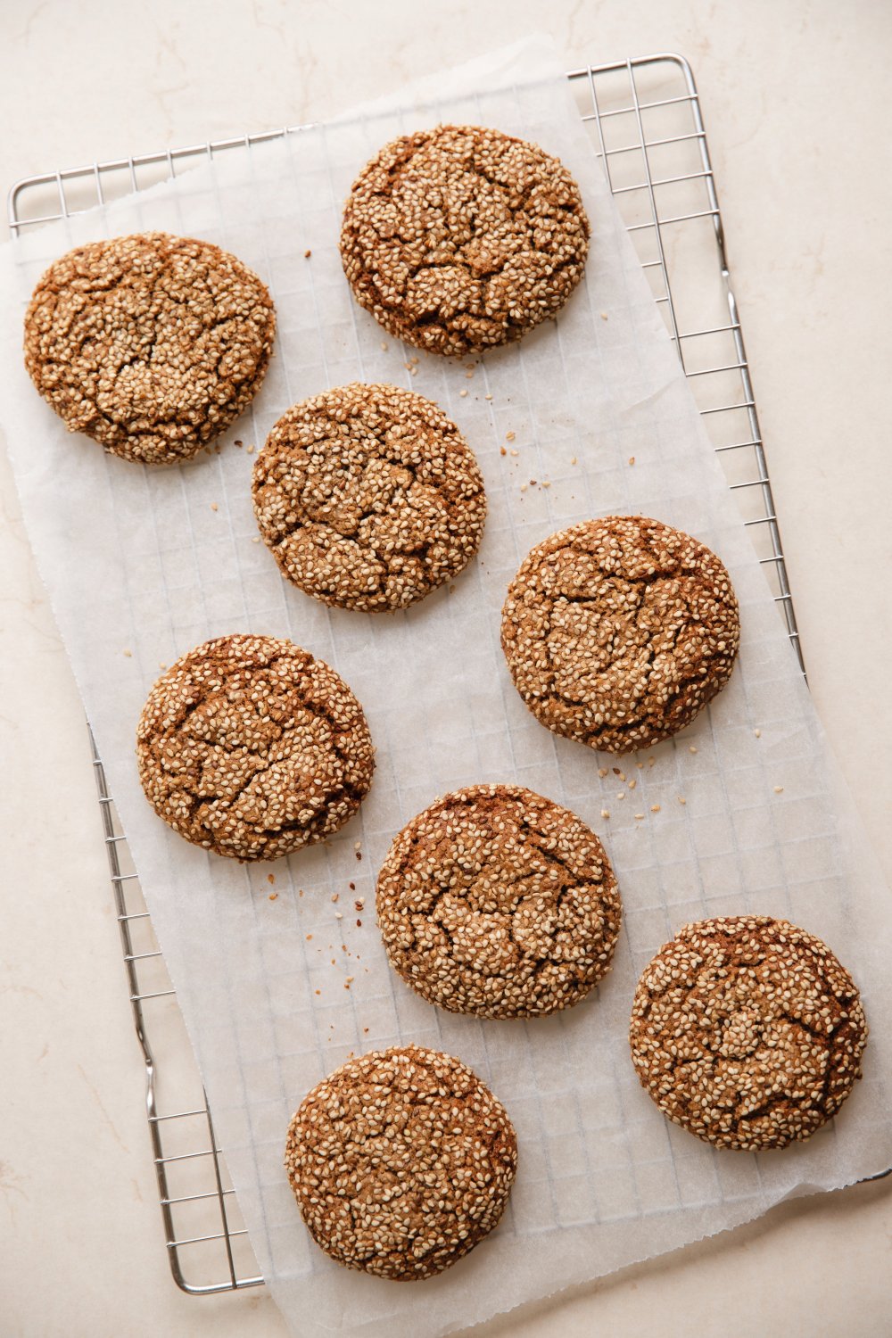 Knapperige tahinkoekjes