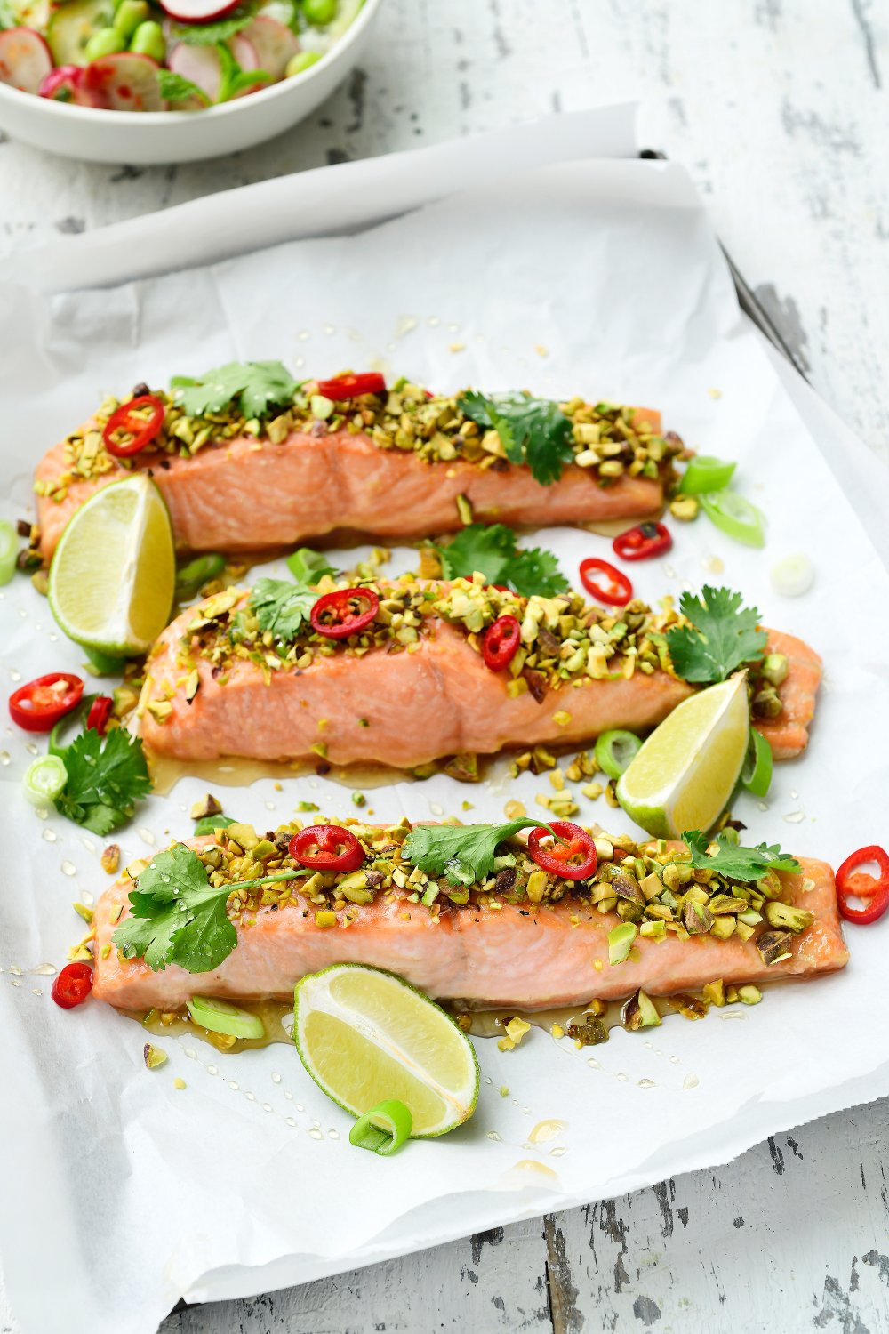 Sticky zalm met salade