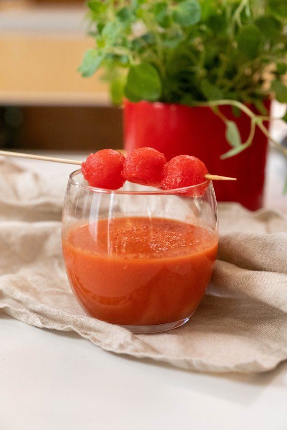 Gazpacho met watermeloen en tomaat