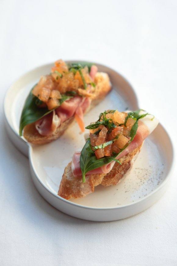 Bruschetta met Italiaanse ham