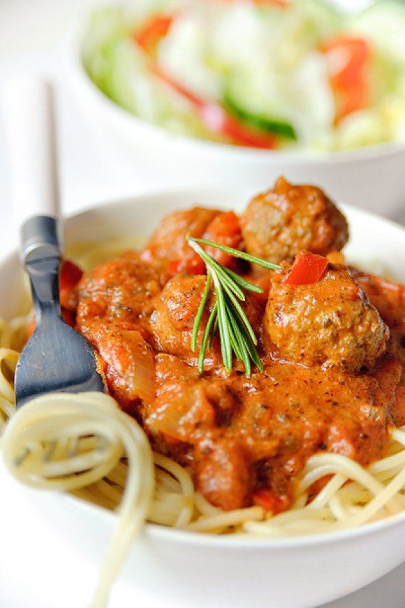 Spaghetti met Parmezaan balletjes