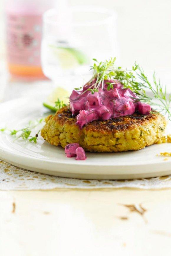 Falafel met tzatziki van rode biet