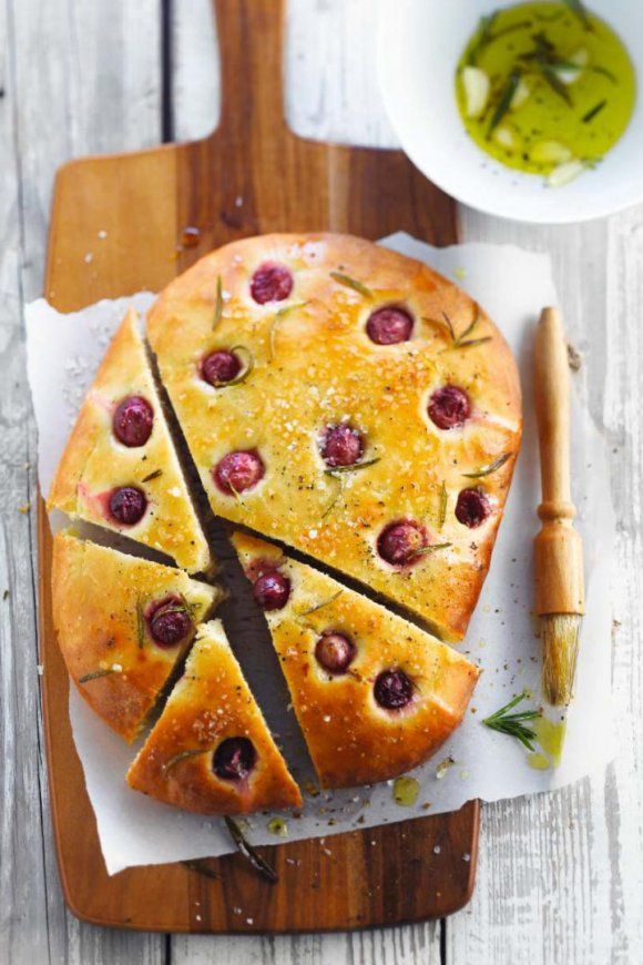 Focaccia met druiven