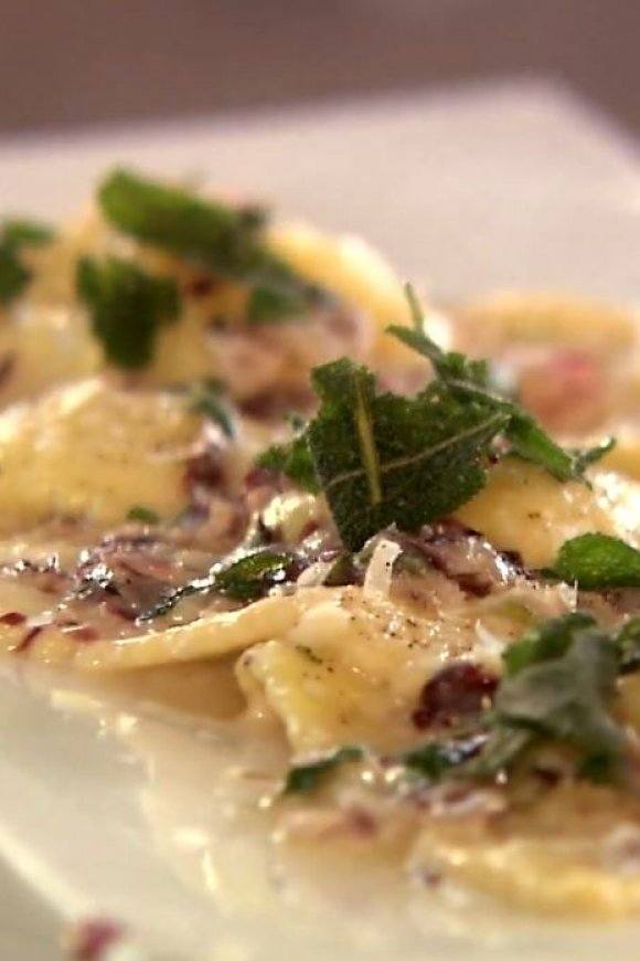 Ravioli met spek en buffelmozzarella