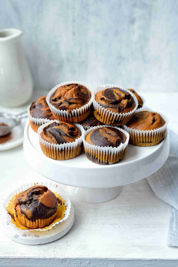 Gemarmerde pompoenmuffins