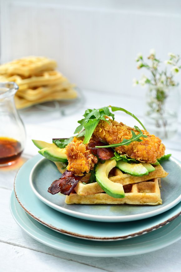 Crispy chicken waffles