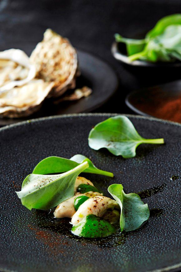 Oesters met spinazie