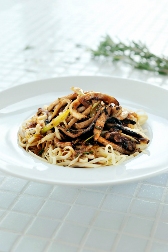 Linguine met portobello en rozemarijn